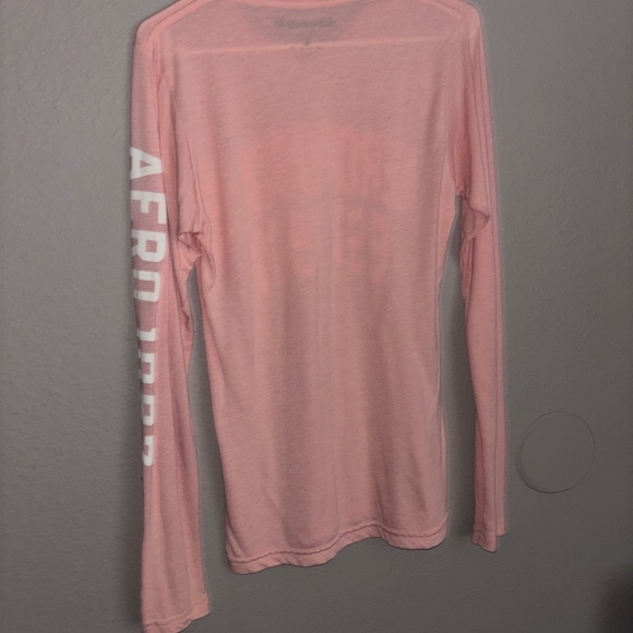 Aeropostale vintage 1987 pink long sleeve ladies oversized warm tee rare mint 🆕 - Picture 10 of 10